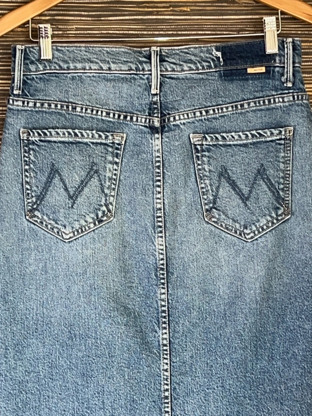 Mother Denim The Split Second Midi Jean Skirt in “Strike a Pose” 28 nwt - Picture 7 of 17